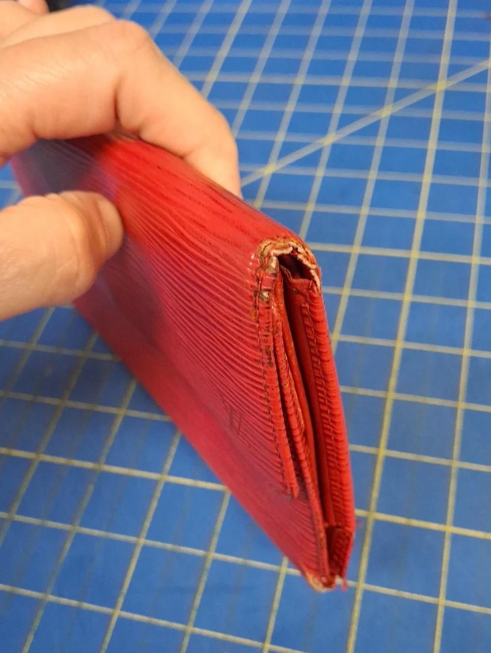 LV Louis Vuitton Red Textured Wallet 7x4 Project